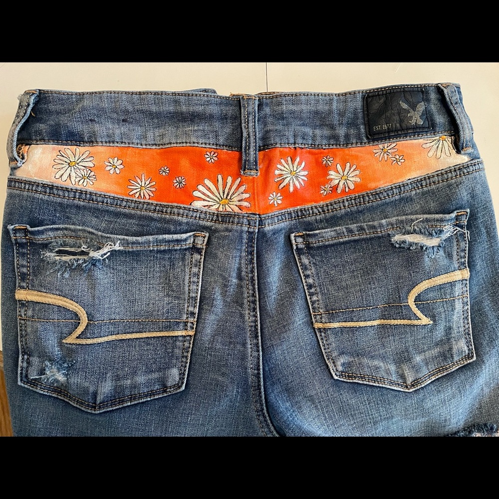 american eagle upcycled shorts jeans